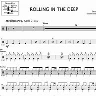 Image result for Rolling in the Deep Drum Sheet Music