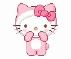 Image result for Hello Kitty Cat Pixel Art