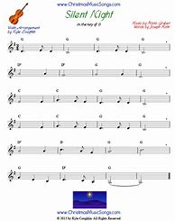 Image result for Silent Nicght Sheet for Violin