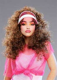 Image result for Brown Curly Wig 80s