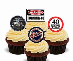 Image result for 40th Year Birthday Cupcake Idea Man