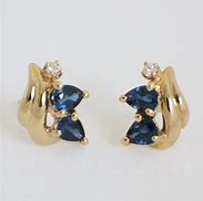 Image result for Yellow Gold and Blue Stone Earrings