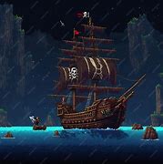 Image result for Pirate Ship Pixel Art