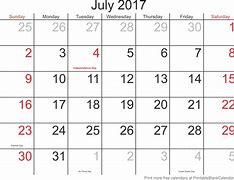 Image result for July 17th Calendar