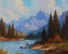 Image result for Lake Landscape Paintings