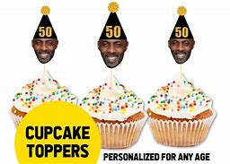 Image result for 50th Birthday Fondant Cupcake Topper