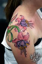 Image result for Fuchsia Flower Tattoo with a Fishing Hook