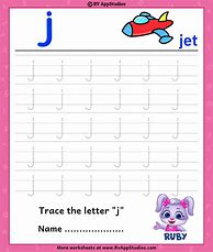 Image result for Printable Tracing Worksheets Preschool Letter J