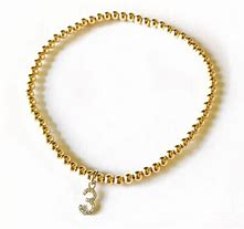 Image result for Beaded Bracelet with Initial Charm