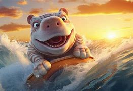 Image result for Cartoon Hippo Out of Water