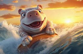 Image result for Cartoon Hippo in Water