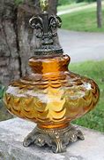 Image result for Amber Glass Lamp Base