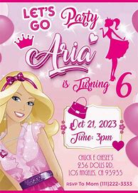 Image result for Barbie Invitation Layout