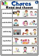 Image result for Kids House Chores Chart