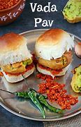 Image result for Vada Paav in Plate