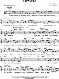 Image result for I See Fire Flute Sheet Music