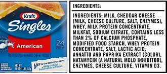 Image result for Kraft Singles Nutrition Facts