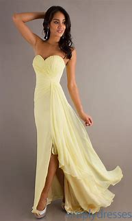 Image result for Pale Yellow Prom Dresses