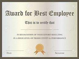 Image result for Best Employee Award Certificate