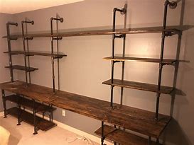 Image result for Metal Pipe Shelf