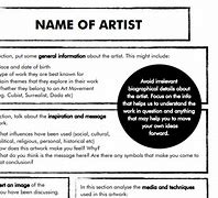 Image result for Artist Research Template a Level