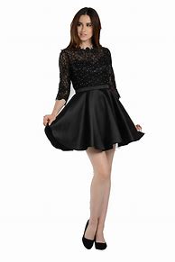 Image result for Short Black Lunch Date Dresses