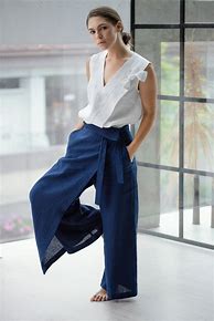 Image result for Navy Blue Linen Pants