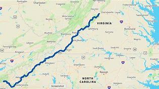 Image result for Map of Lue Ridge Parkway