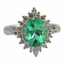 Image result for Emerald Diamond Platinum Ring