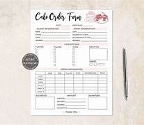 Image result for Cake Order Form Template