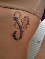 Image result for Fishing Hook Tattoos for Women