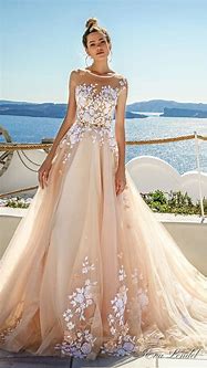 Image result for Champagne Lace Wedding Dress