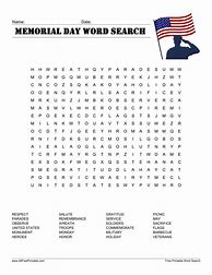 Image result for Memorial Day Word Search Printable