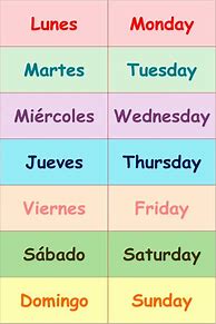 Image result for Dias En Ingles