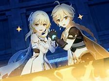 Image result for Genshin Impact Lumine and Aether Fan Art