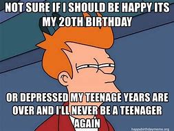 Image result for 20 Birthday Meme