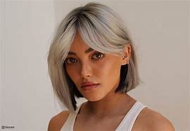 Image result for Curtain Bang Short Bob Haircut