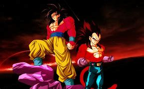 Image result for Goku vs Vegeta SSJ4