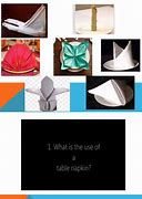 Image result for Basic Napkin Folding