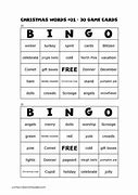 Image result for Christmas Bingo Words