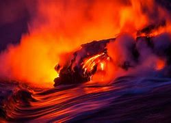 Image result for Lava Hitting Water