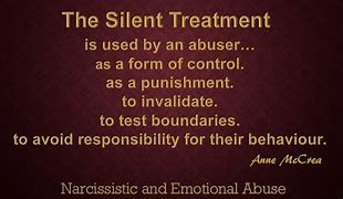 Image result for Narcissistic Silent Treatment