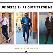 Image result for Blue Shirt Outfit Men