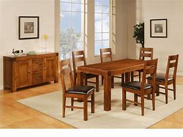 Image result for Wooden Dining Table with 6 Chairs