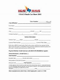 Image result for Example Car Show Registration Form