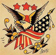 Image result for Traditional Eagle Flag Tattoo