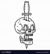 Image result for Black Line Sugar Skull Tattoo