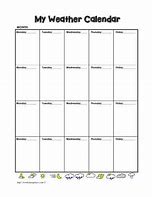 Image result for Weather Calendar Chart Worksheet