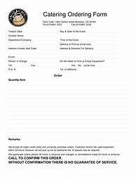 Image result for Catering Order Form Template