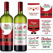 Image result for Christmas Wine Bottle Labels